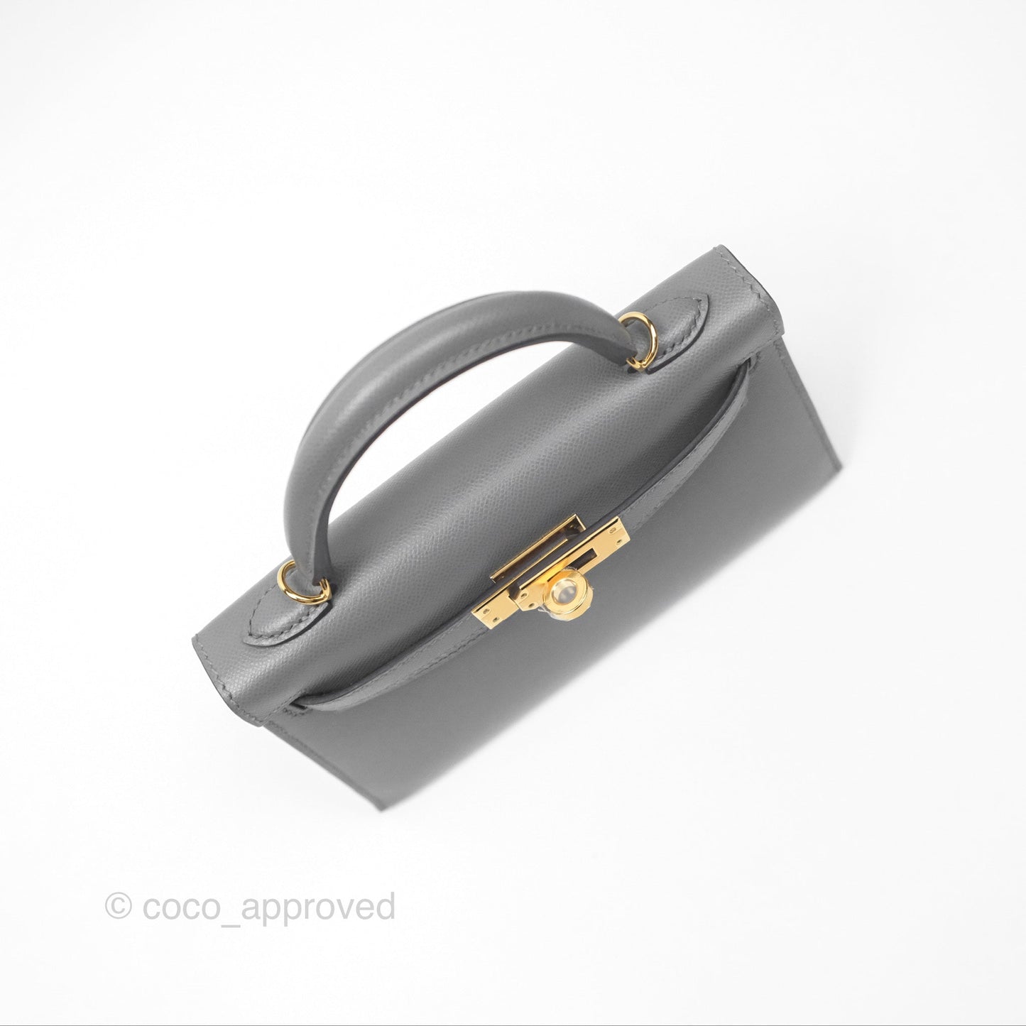 Hermès Mini Kelly II Gris Meyer 0L Madame Leather Gold Hardware