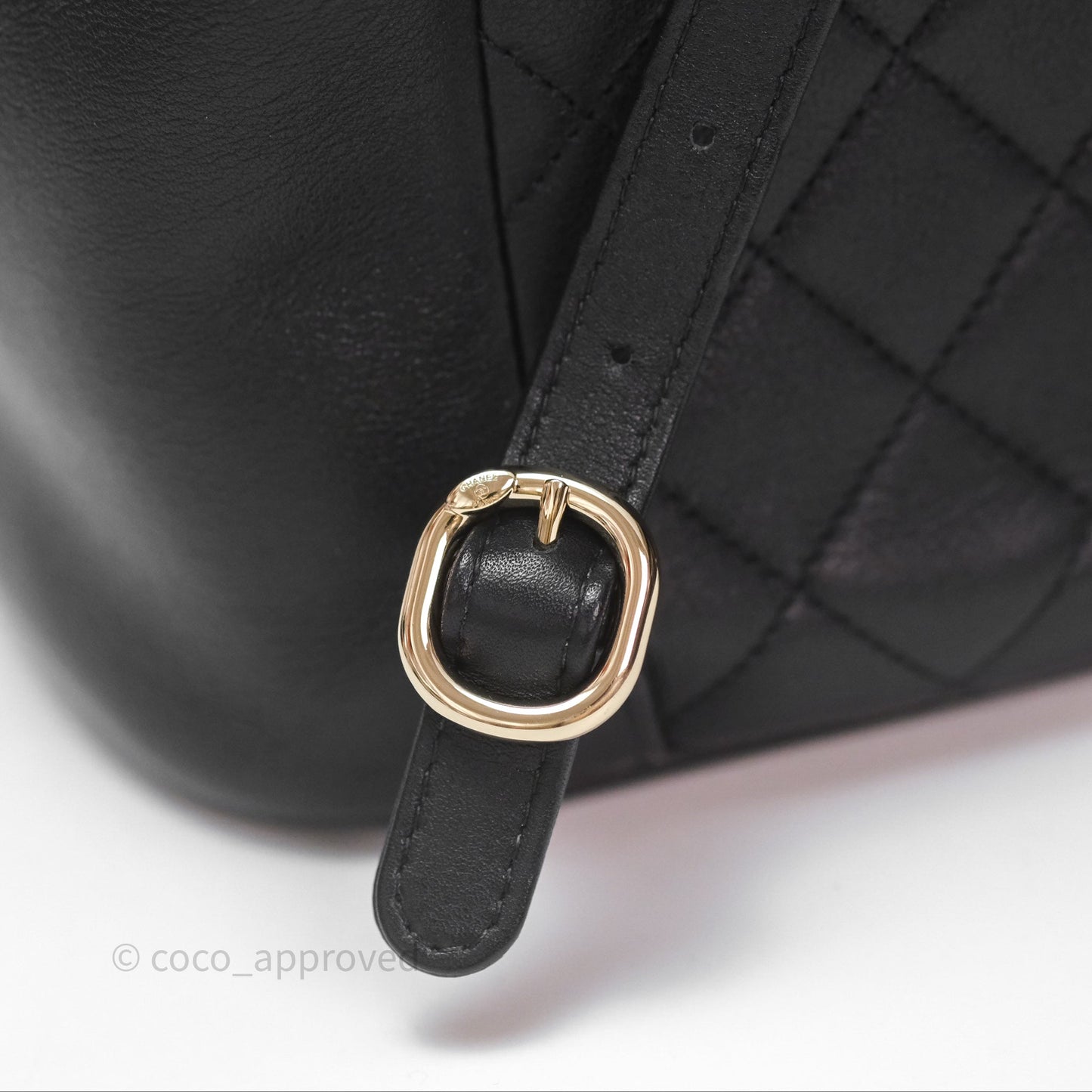 Chanel Quilted Large Duma Drawstring Backpack Black Calfskin
