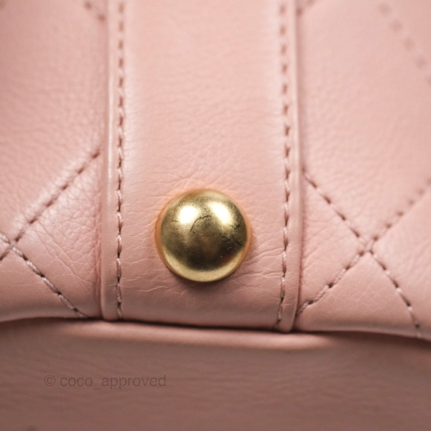 Chanel Quilted Top Handle Drawstring Bucket Bag Calfskin Tweed Pink Aged Gold Hardware