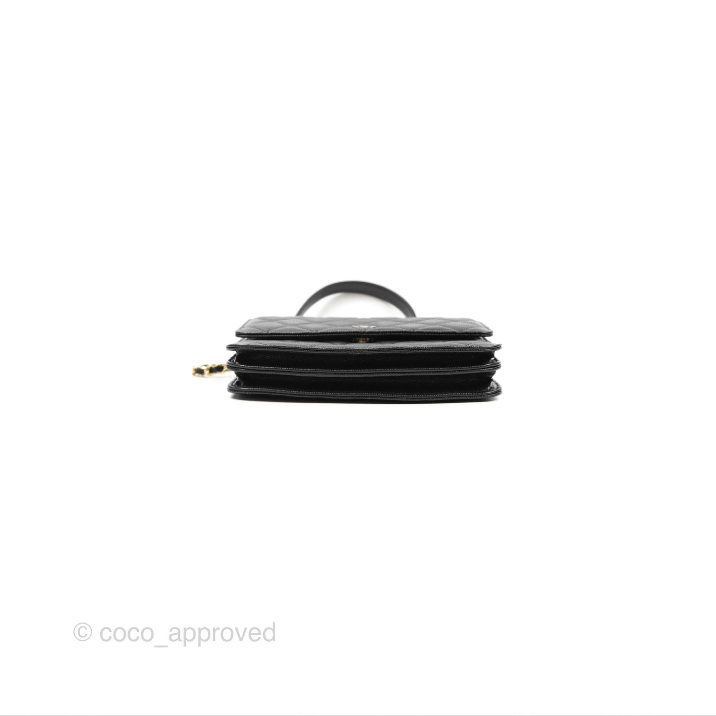Chanel Square Flap WOC Black Caviar Gold Hardware