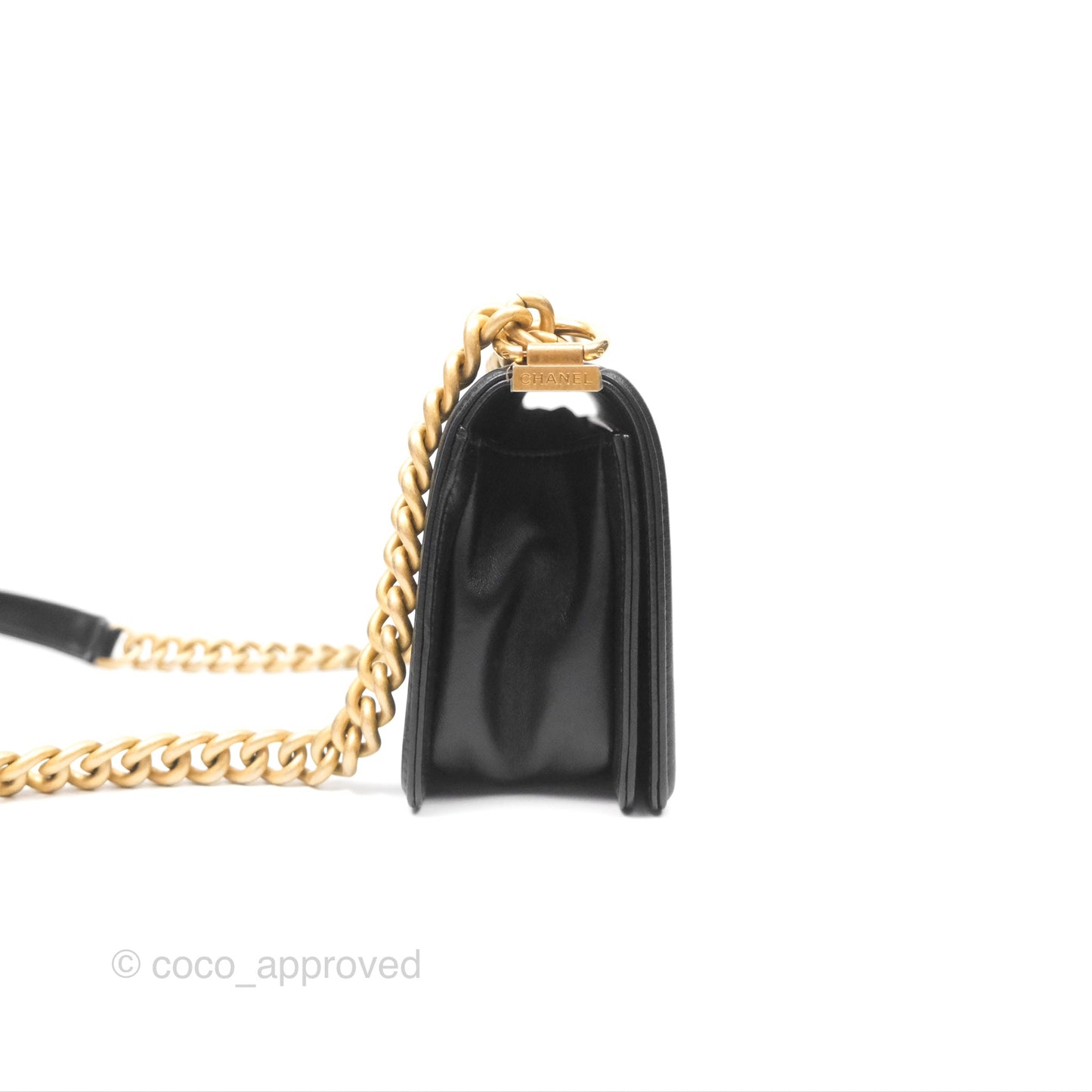 Chanel Small Boy Quilted Black Calfskin Gold Hardware
