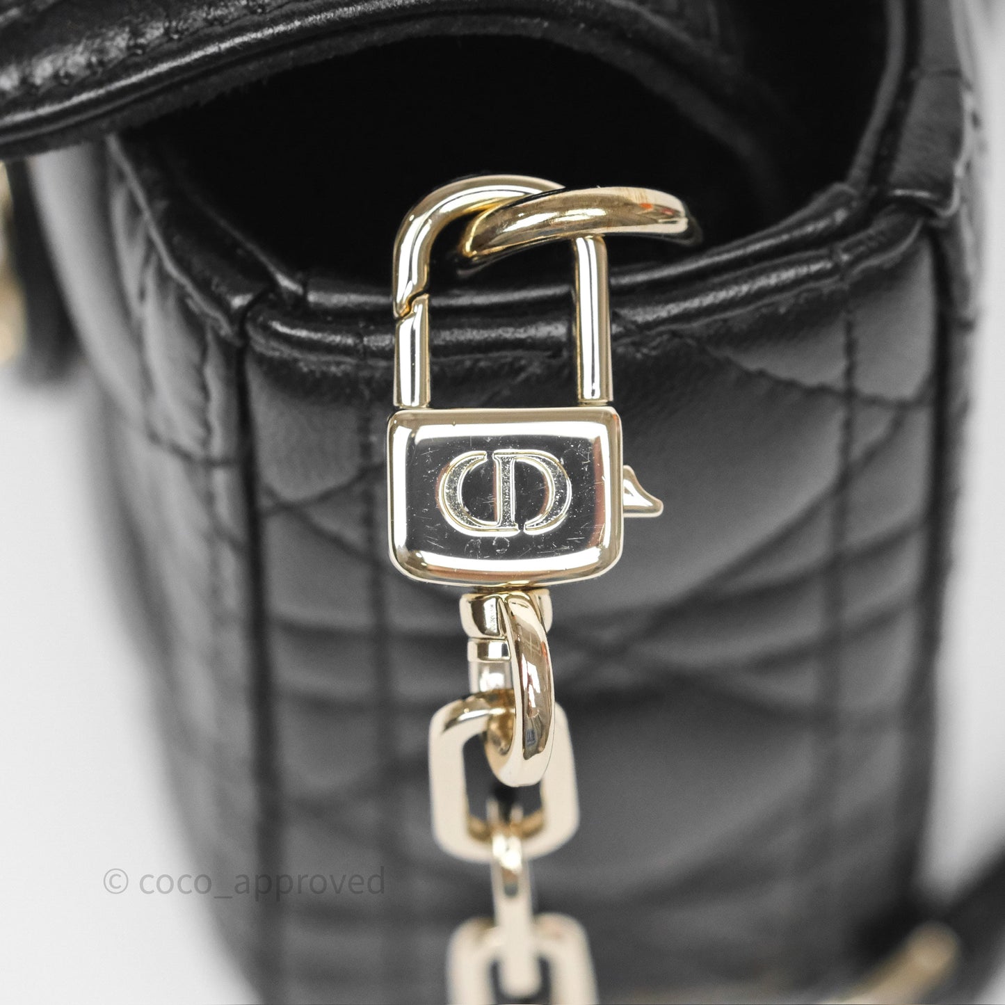 Dior Small Lady D-Joy Bag Black Lambskin Cannage Gold Hardware