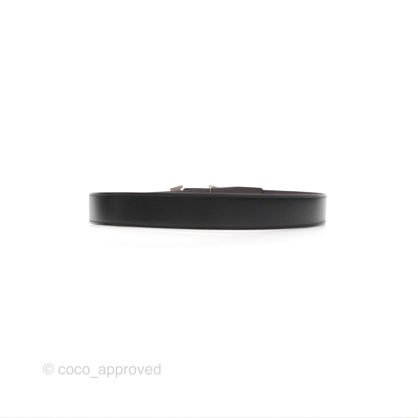 Hermès Smile H Reversible Belt 32mm Black Box Leather Palladium Hardware