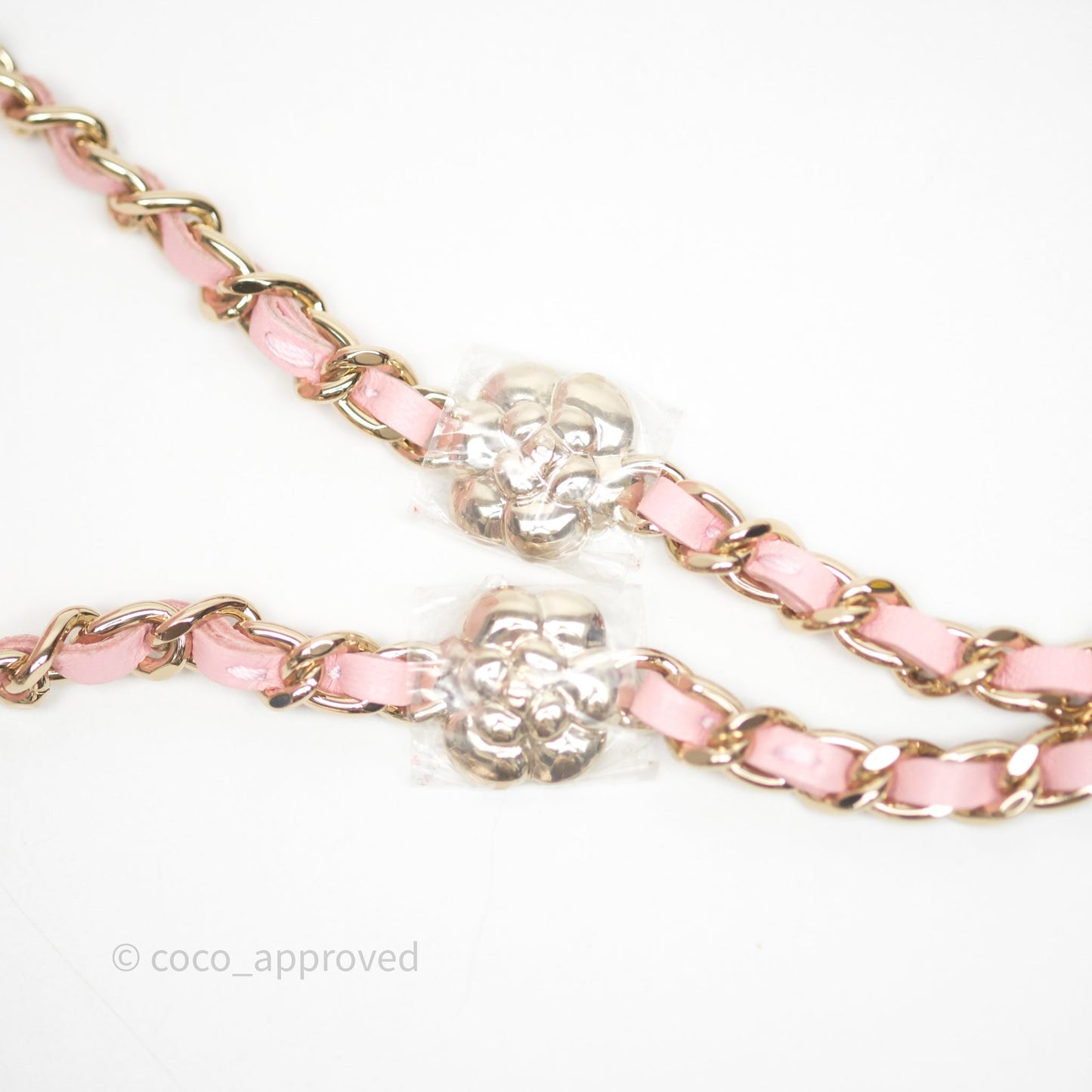 Chanel Vanity with Chain Camellia Embossed Pink Lambskin Gold Hardware