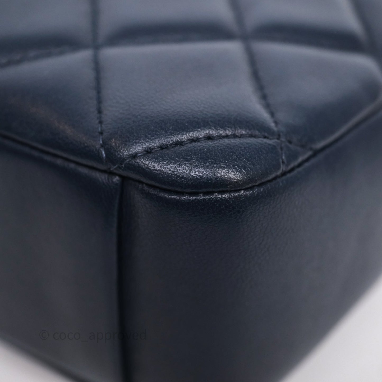 Chanel CC Camera Bag Quilted Navy Lambskin Aged Gold Hardware