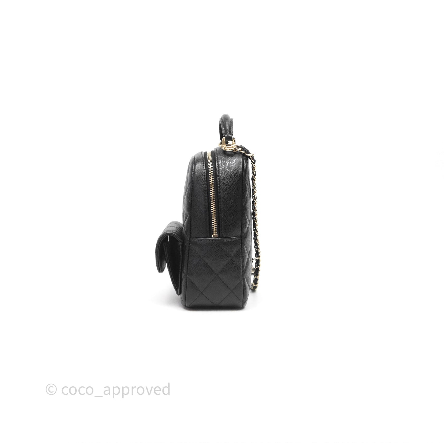 Chanel Classic Mini Backpack Black Caviar Gold Hardware