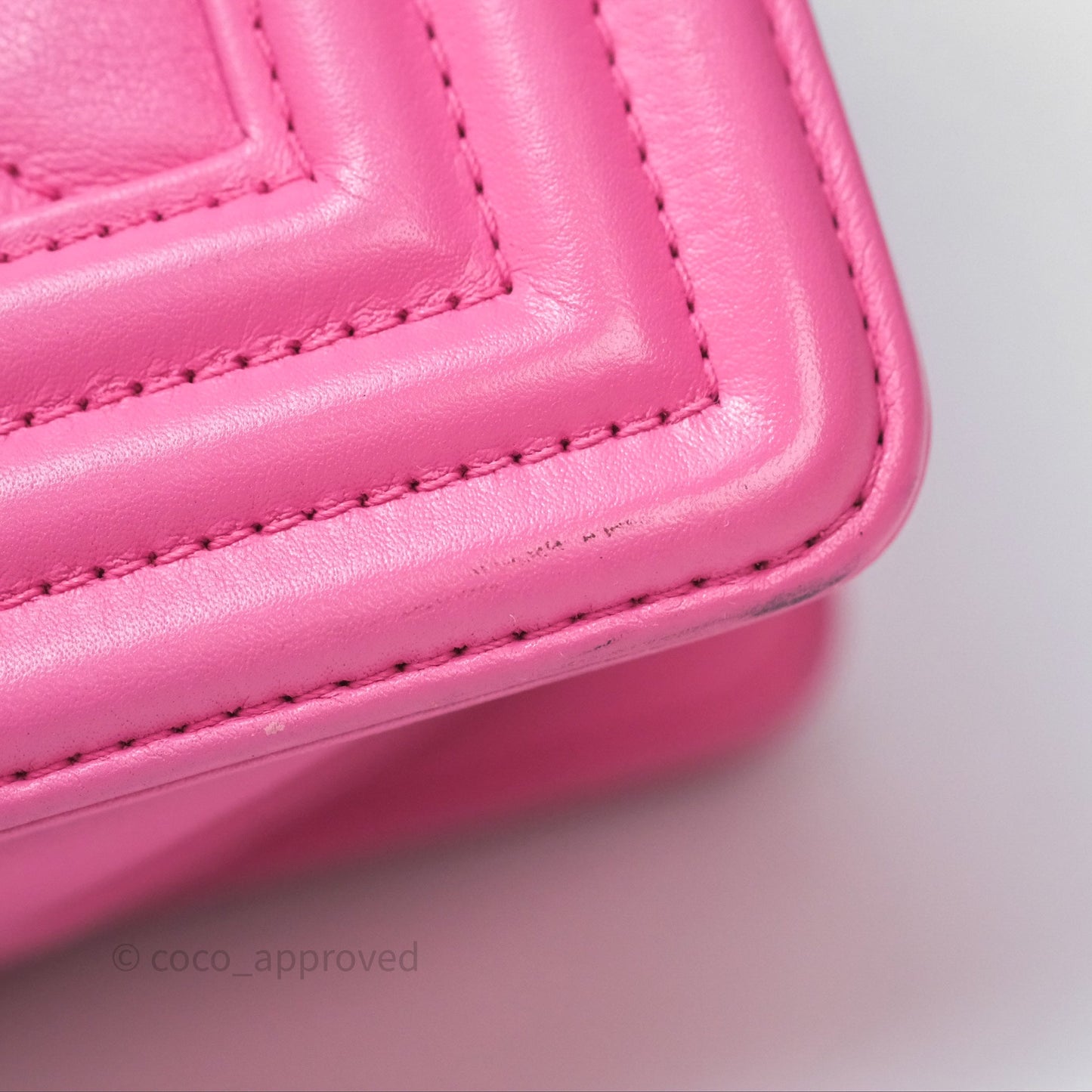 Chanel Small Boy Pink Calfskin Aged Gold Hardware