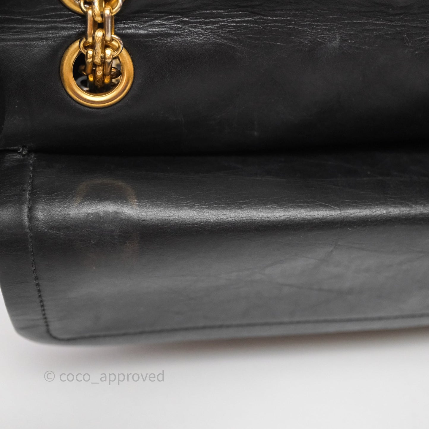 Chanel Quilted 2.55 Reissue 226 Flap Bag Black Aged Calfskin Gold Hardware