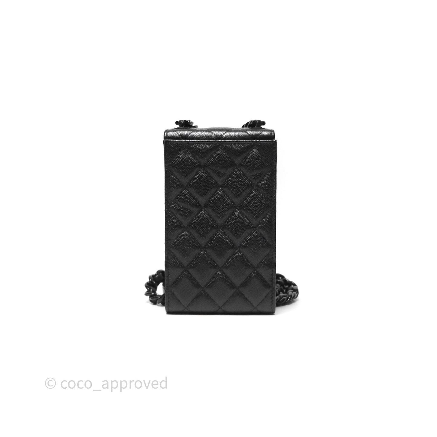 Chanel Incognito Phone Holder So Black Caviar Black Hardware