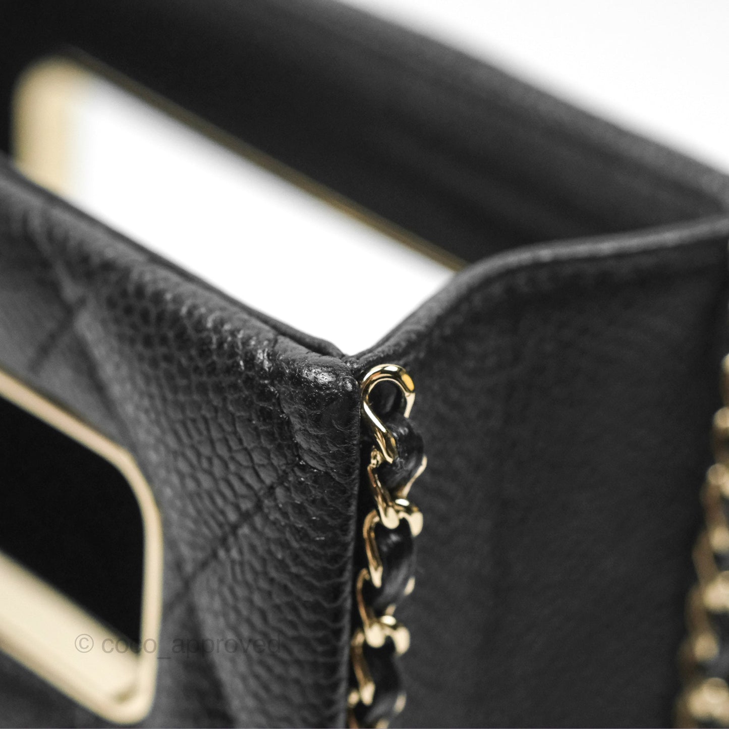 Chanel Evening Bag Caviar Black Gold Hardware 22S
