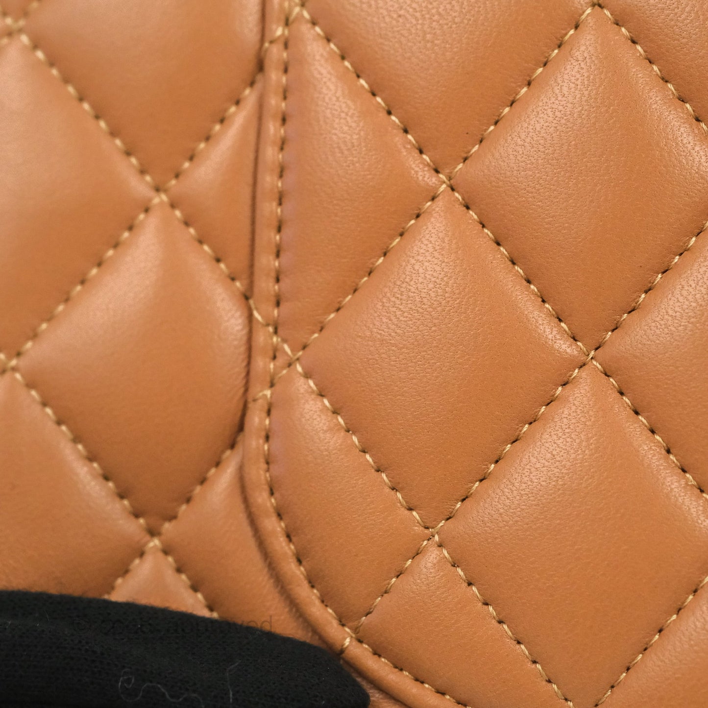 Chanel Small Classic Quilted Flap Dark Beige Caramel Lambskin Gold Hardware 21P