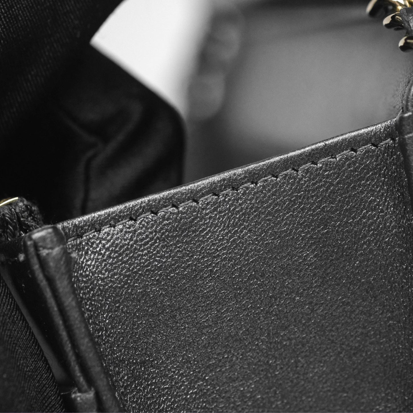 Chanel Wallet On Chain WOC Iridescent Dark Grey Lambskin Gold Hardware