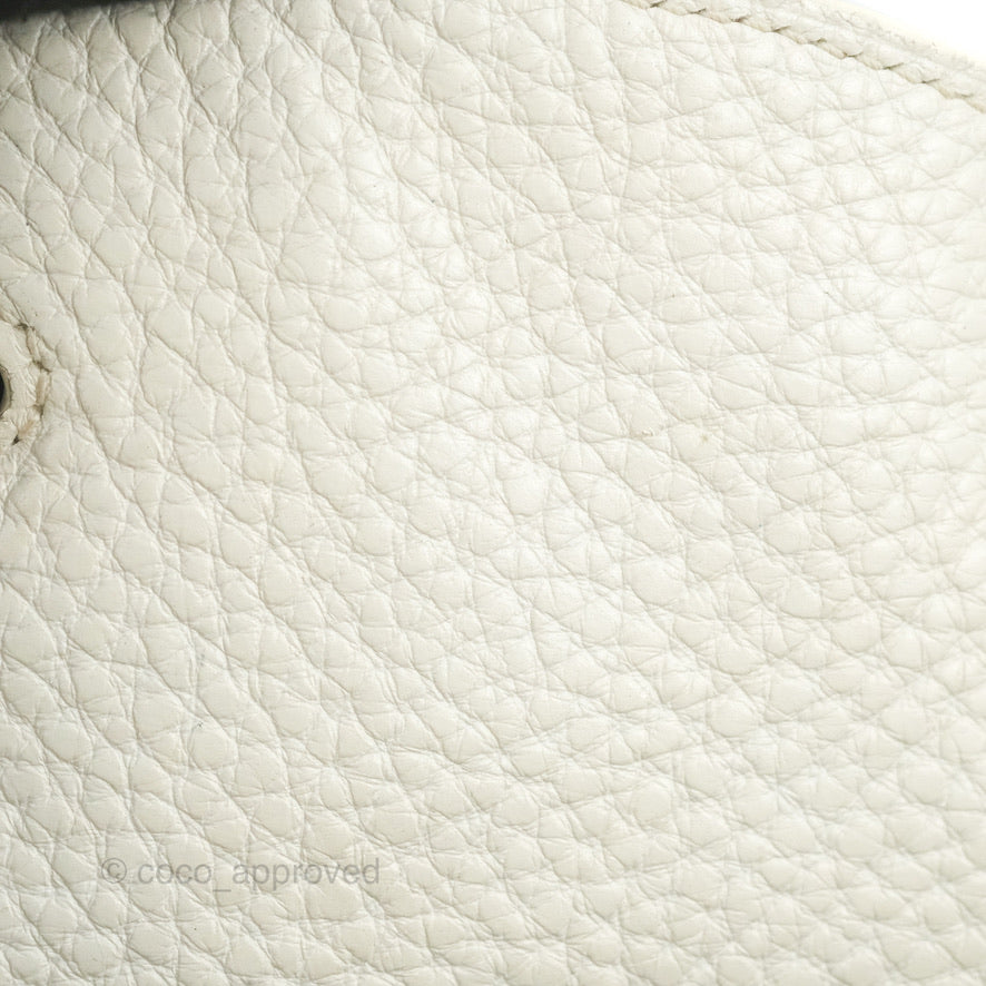 Hermes Lindy 30 White Clemence Palladium Hardware