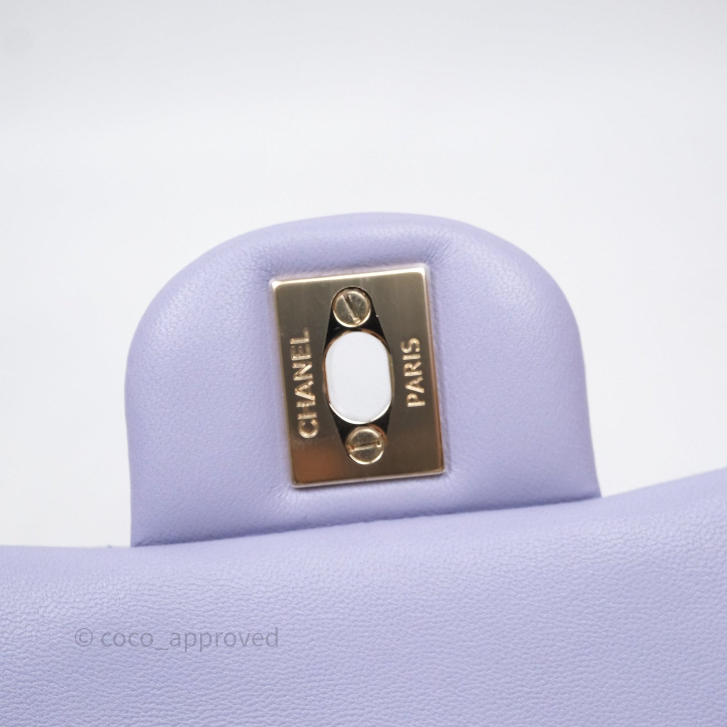 Chanel Top Handle Mini Rectangular Flap Bag Lilac Lambskin Gold Hardware