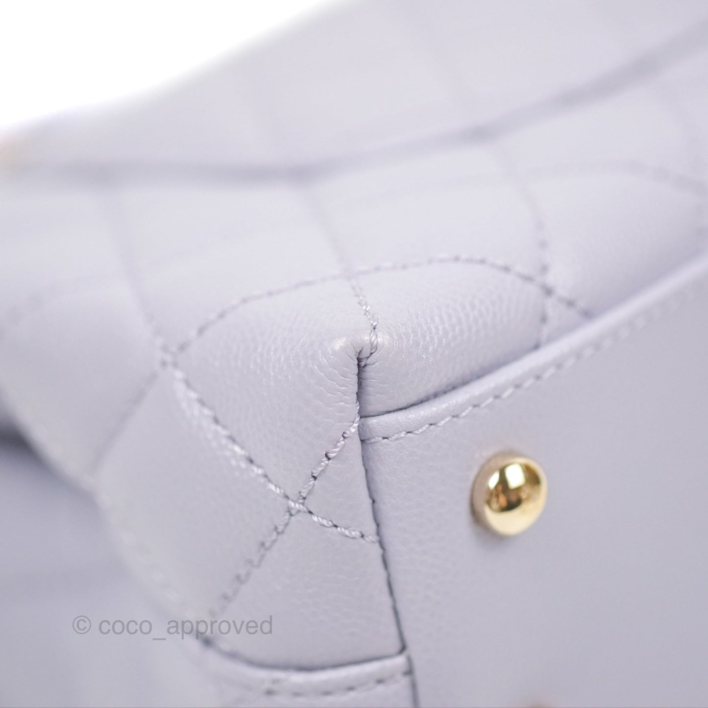 Chanel Small Coco Handle Quilted Lilac Caviar Gold Hardware