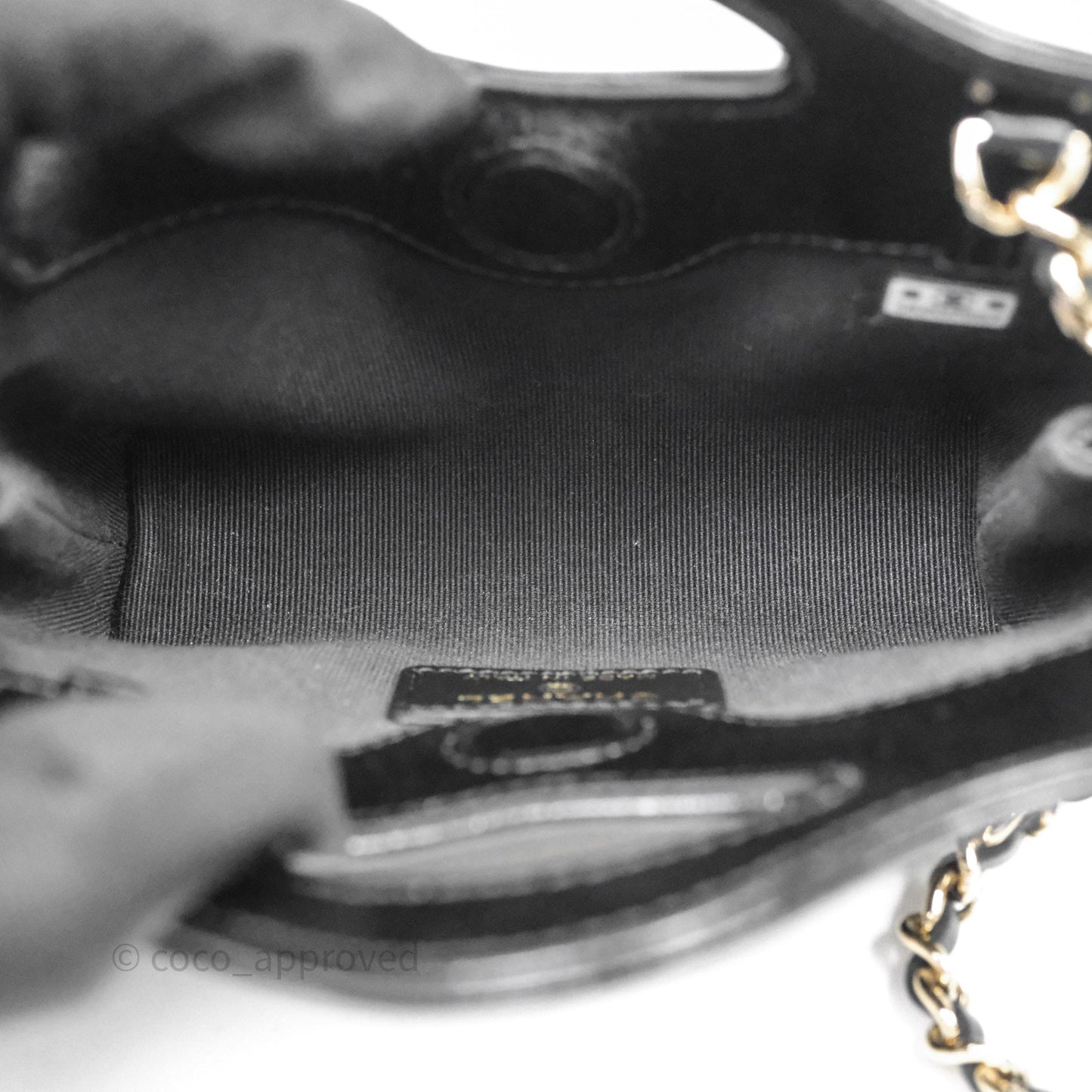 Chanel Micro 31 Clutch With Chain Black Shiny Calfskin Gold Hardware