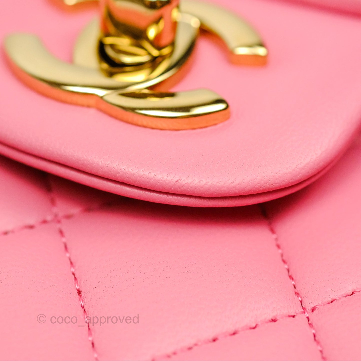 Chanel Small Classic Quilted Flap Pink Lambskin Gold Hardware
