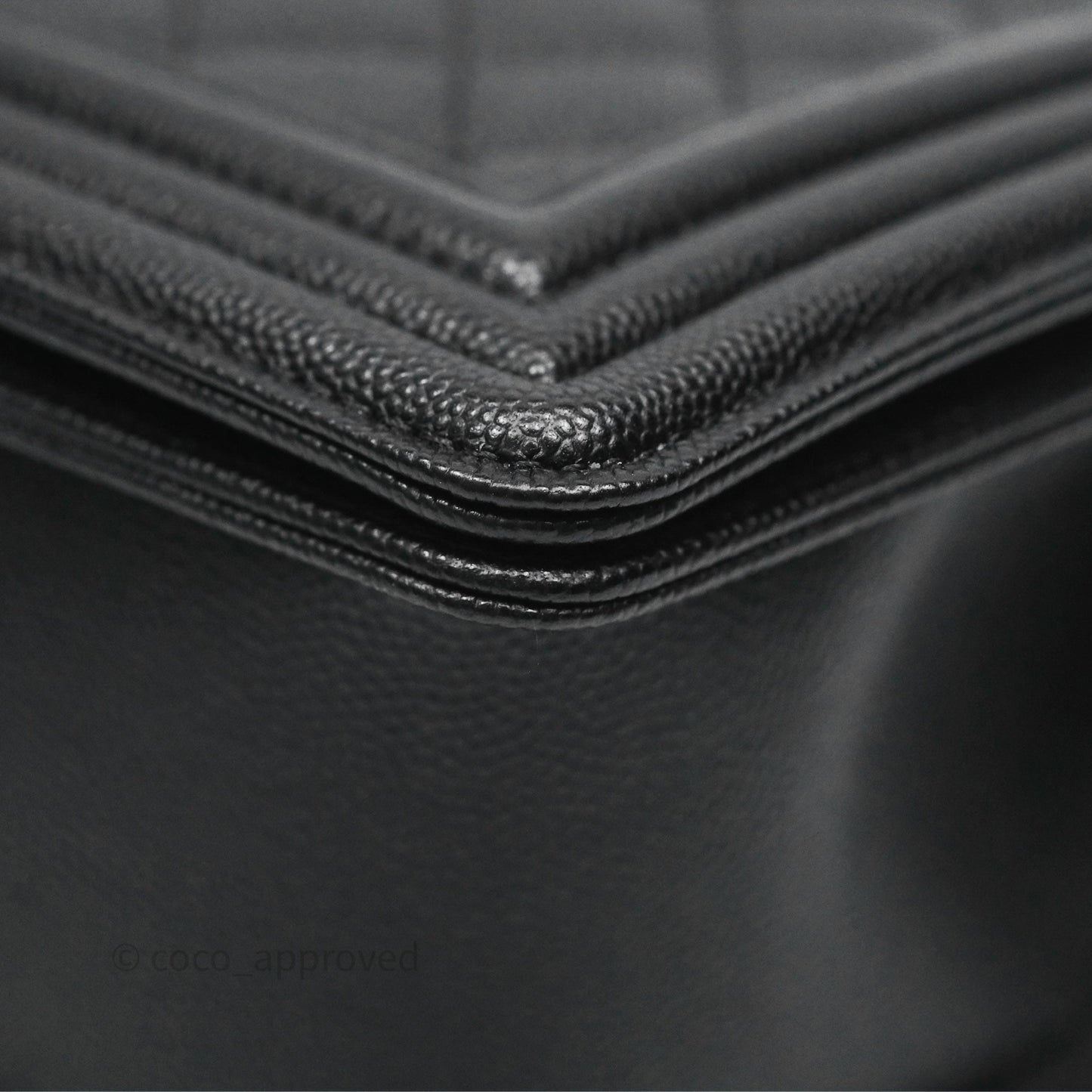 Chanel Medium Boy Quilted Black Caviar Ruthenium Hardware