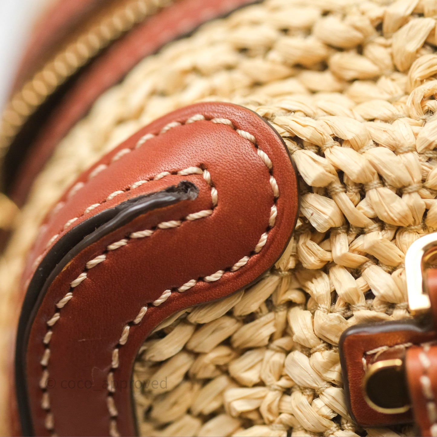 Delvaux Cool Box MM Bohème Raffia Brown