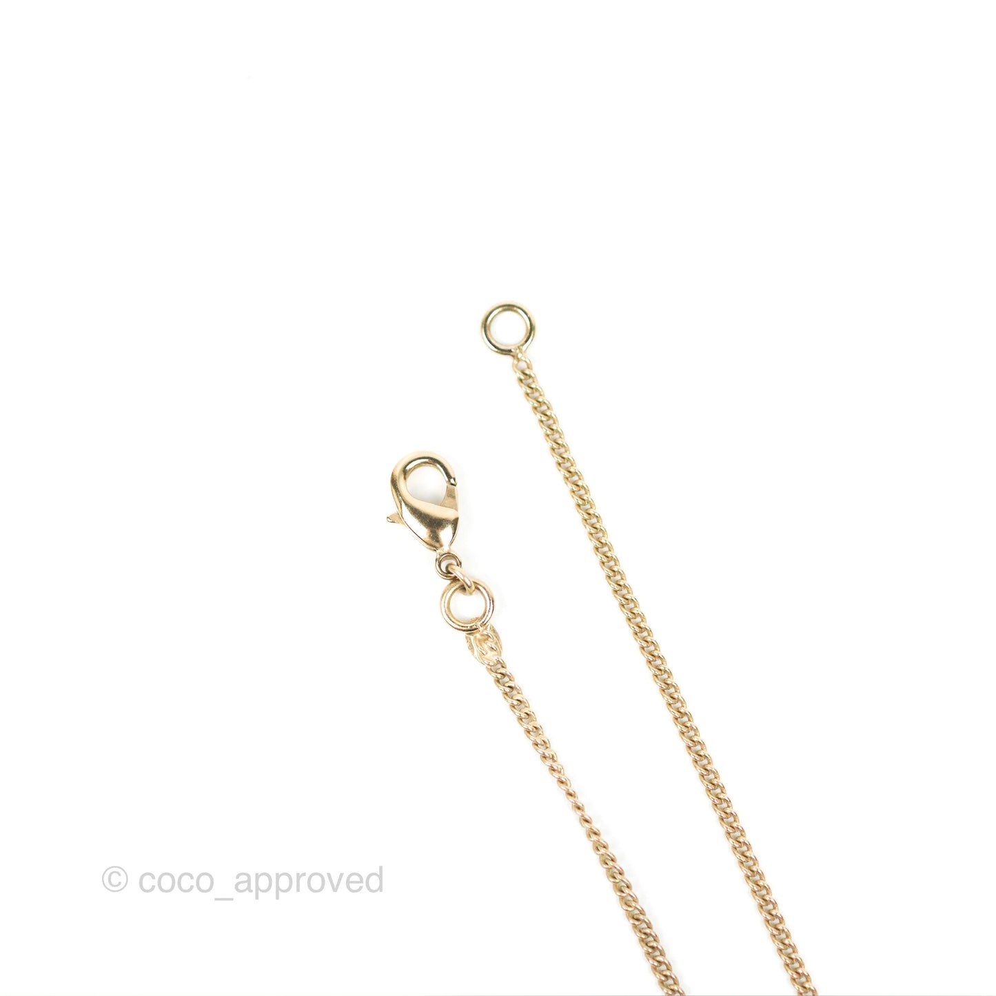 Chanel Pearl CC Clock Pendant Necklace Gold Tone 07C