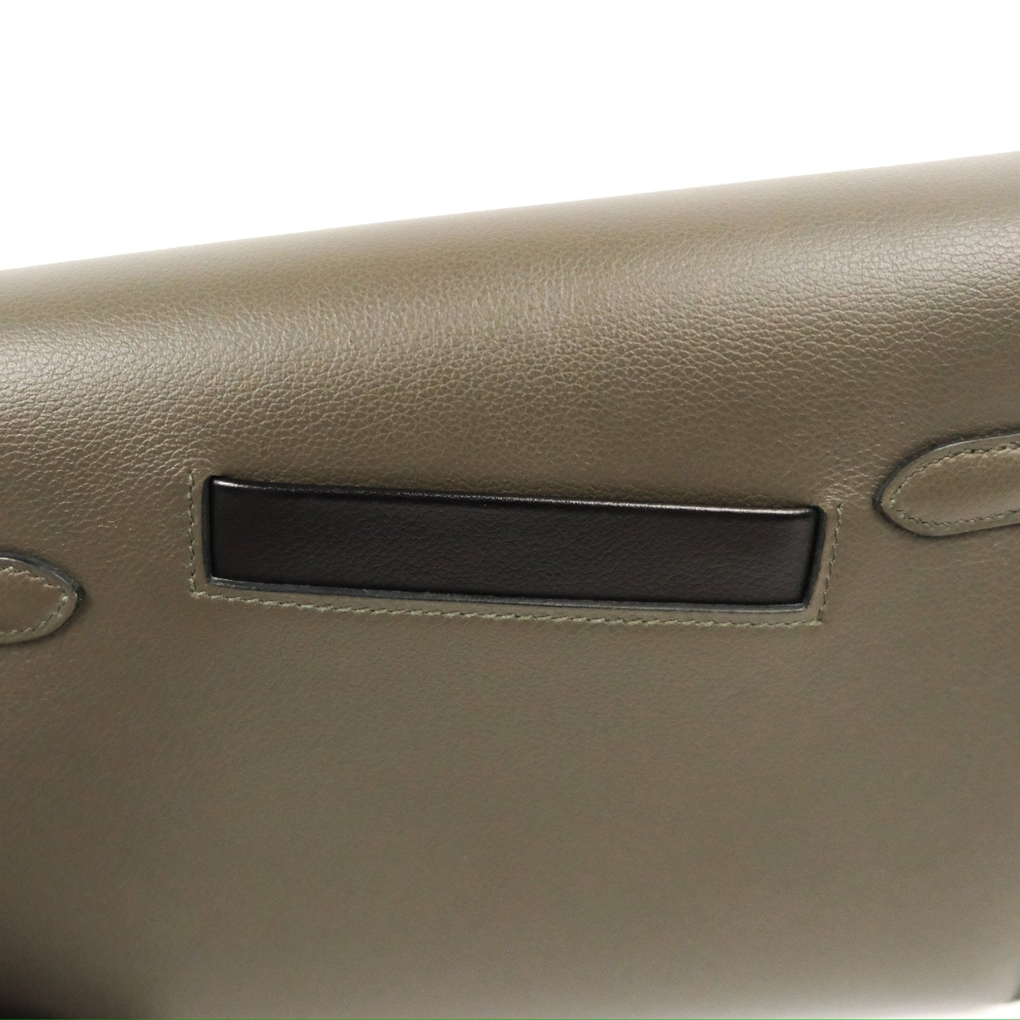 Hermès Kelly Depeches 25 Pouch Vert-De-Gris / Noir / Fauve Evercolor Evergrain & Barenia Calfskin