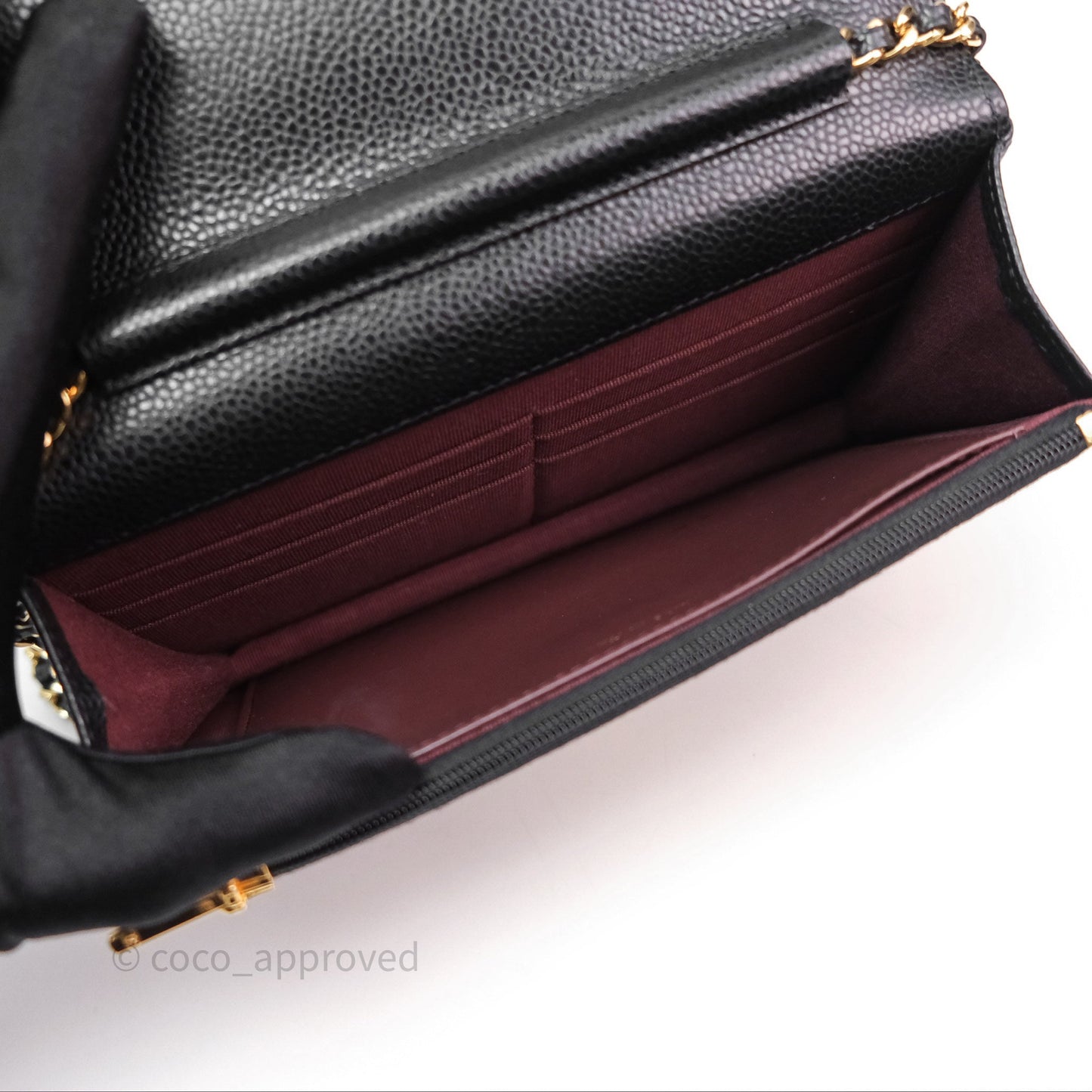 Chanel Quilted WOC Black Caviar Gold Hardware