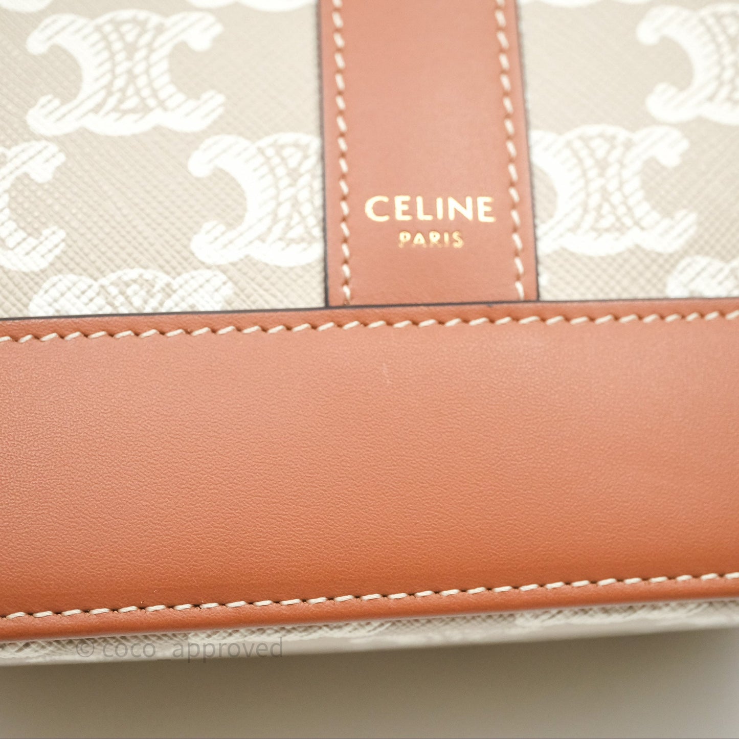 Celine Small Bucket Triomphe Canvas Grege Calfskin