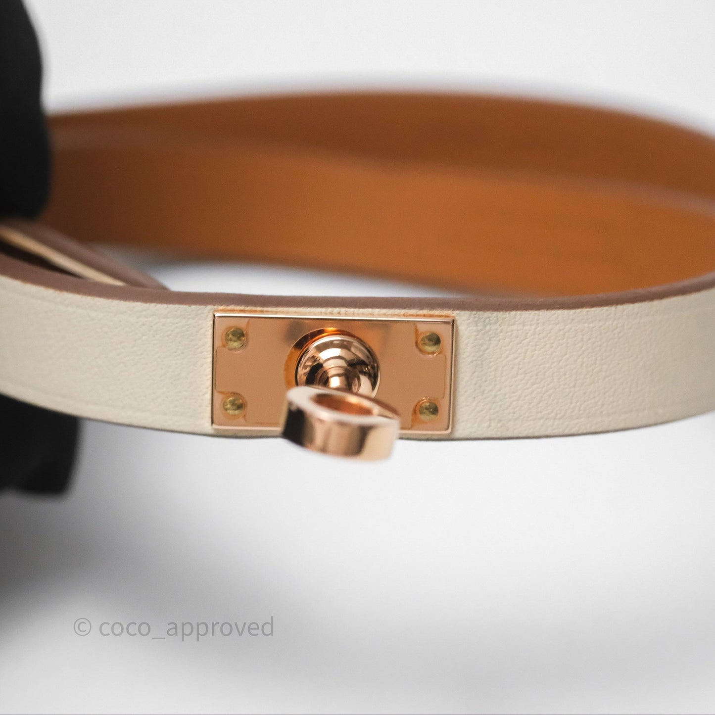 Hermès Mini Kelly Double Tour Bracelet Nata Swift Gold Hardware