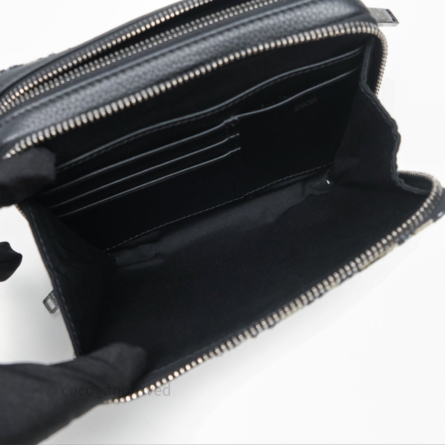 Christian Dior Men's Crossbody Pouch Bag Blue Oblique Canvas