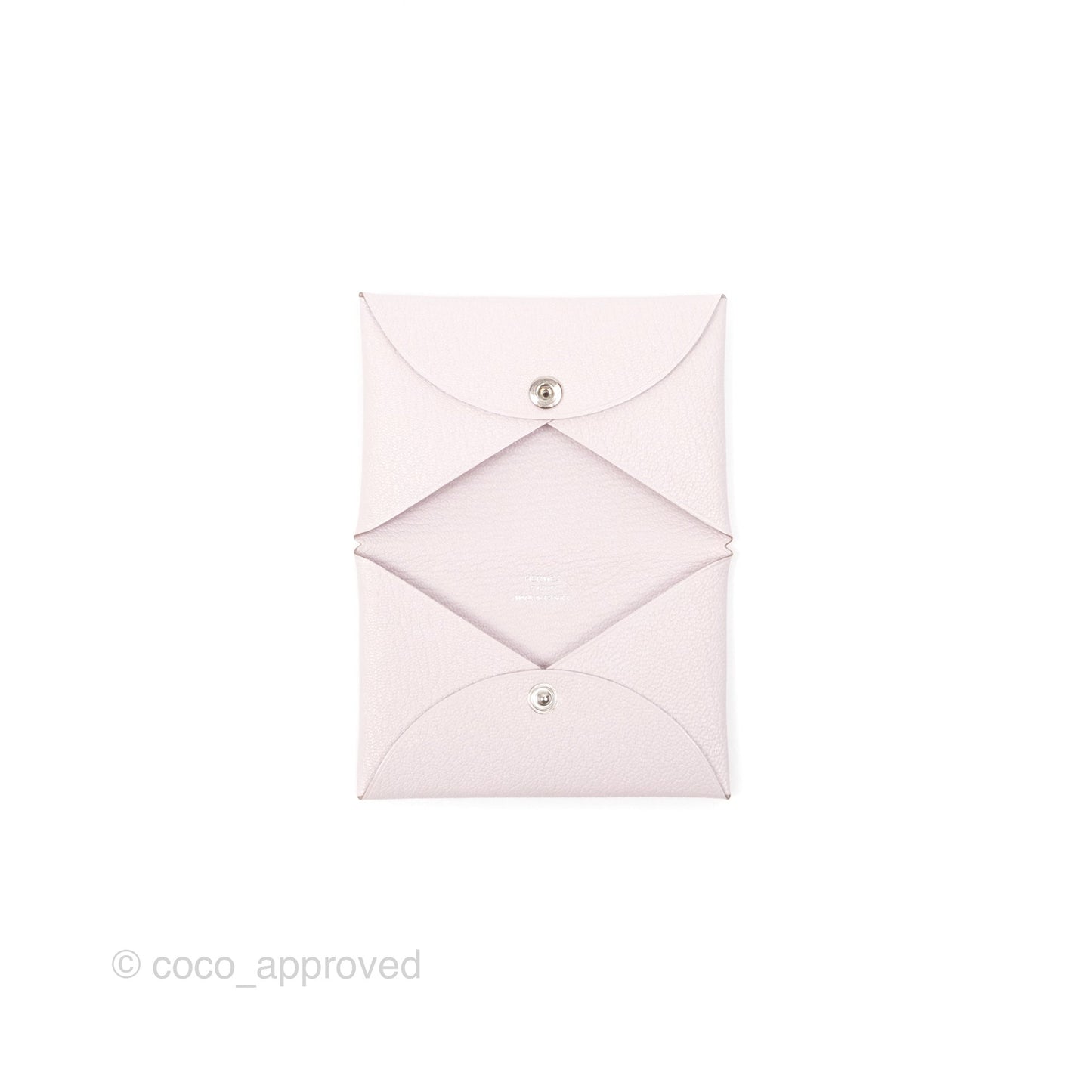 Hermès Calvi Card Holder Mauve Pale Chevre Mysore