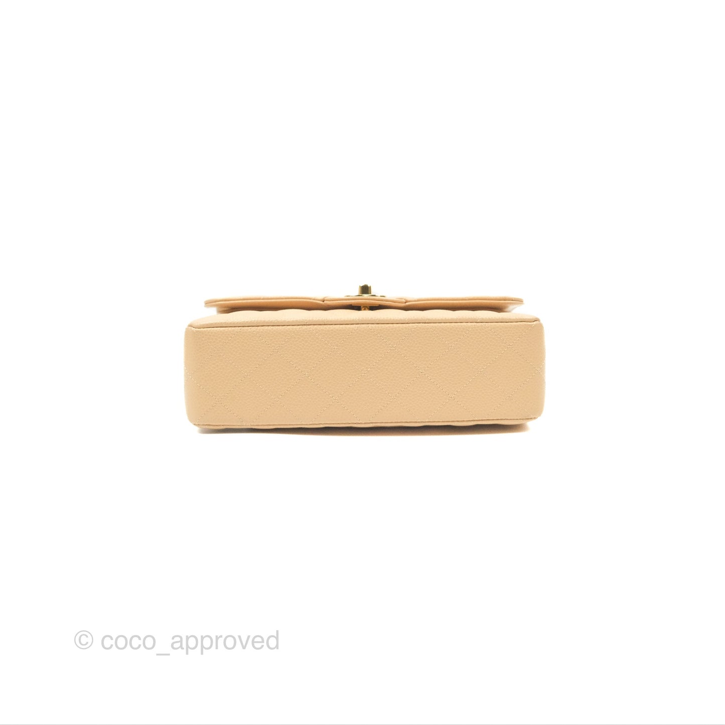 Chanel Small Quilted Classic Flap Beige Caviar Gold Hardware