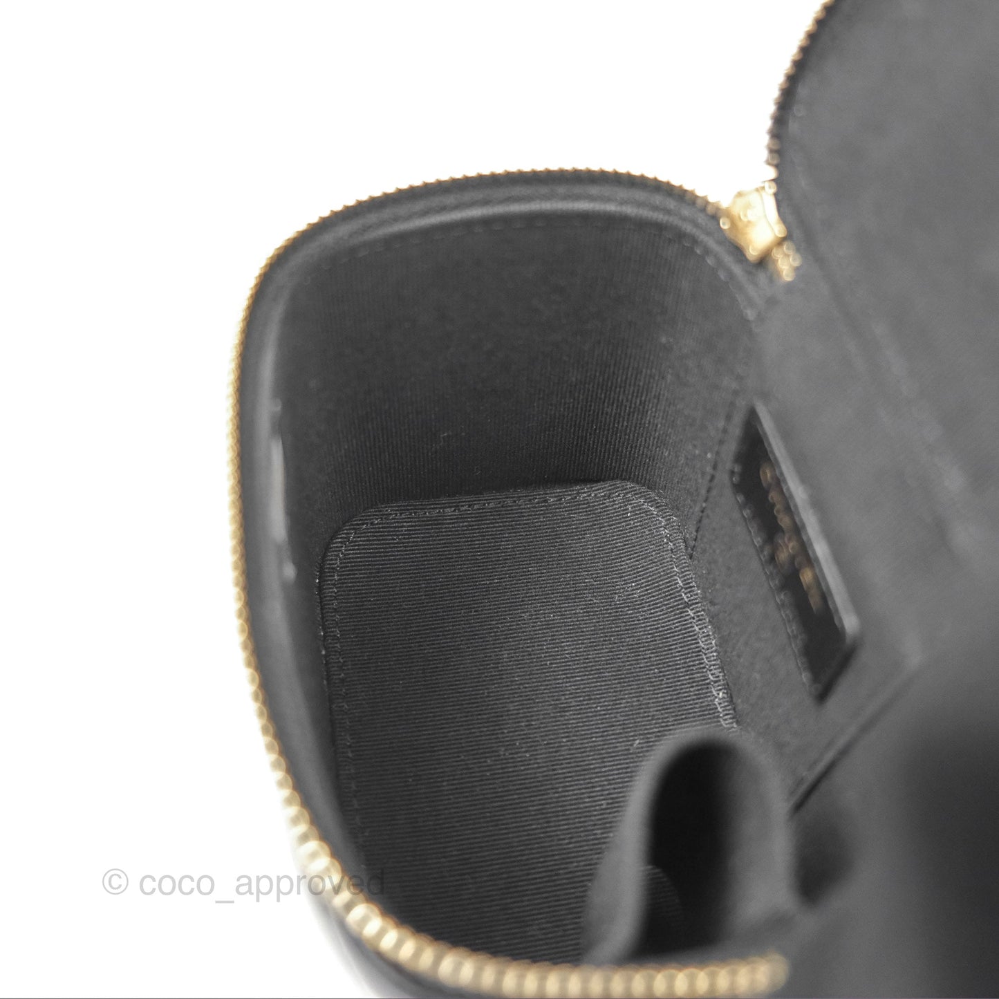 Chanel Mini Top Handle Vanity With Chain Black Lambskin Gold Hardware