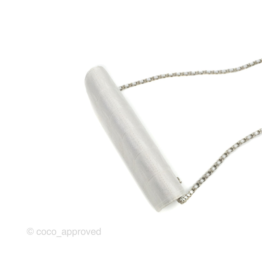 Chanel Vintage Wallet on Chain Silver Ice Cube Fabric