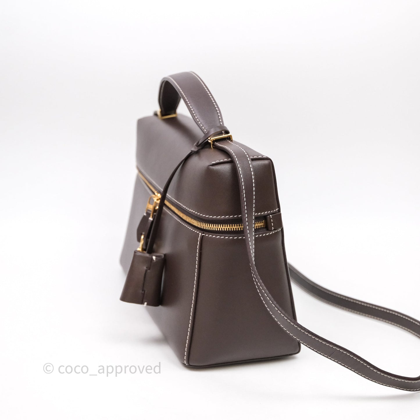 Loro Piana Extra Bag L27 Dark Choco Licorice Smooth Calfskin