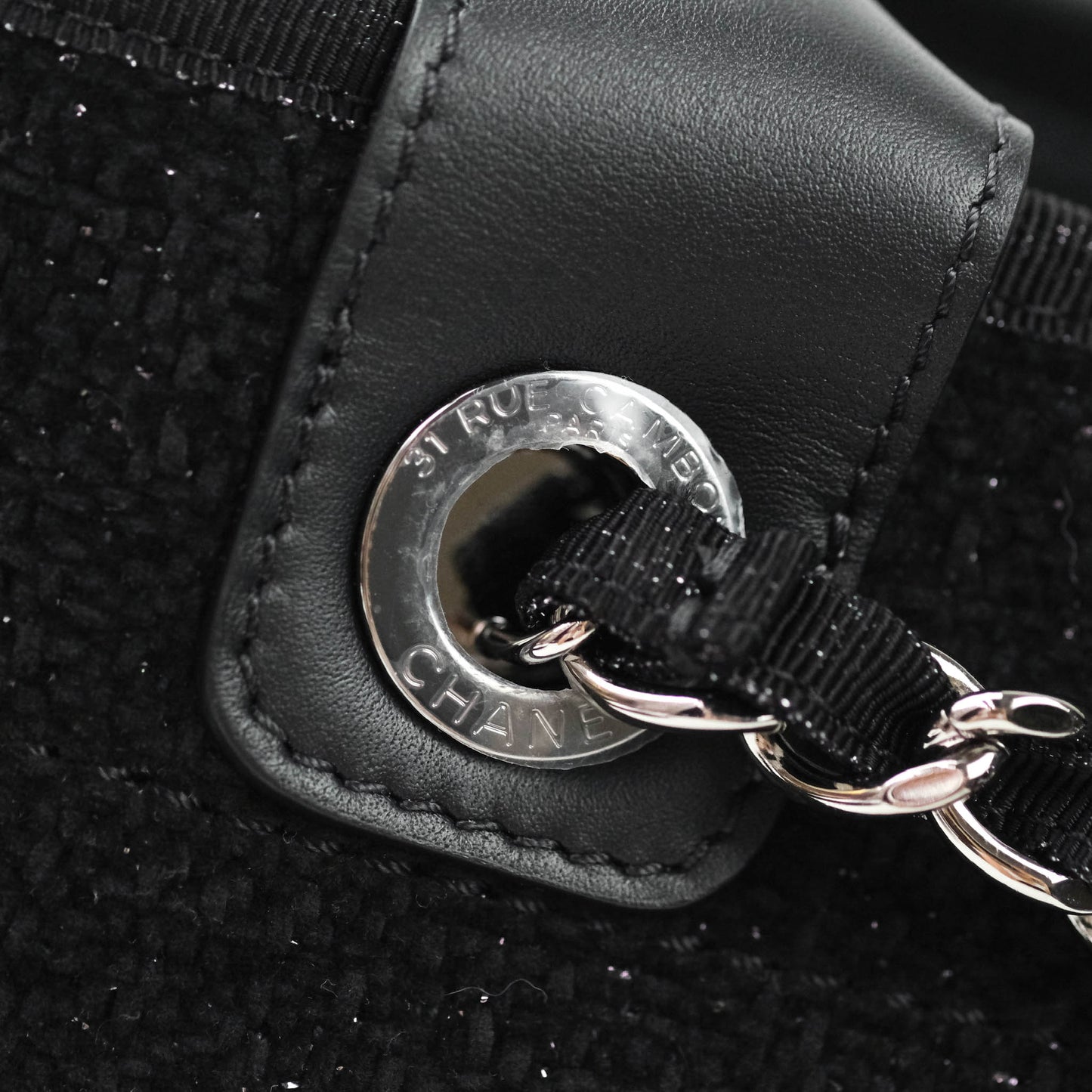 Chanel Large Deauville Black Glitter Lurex