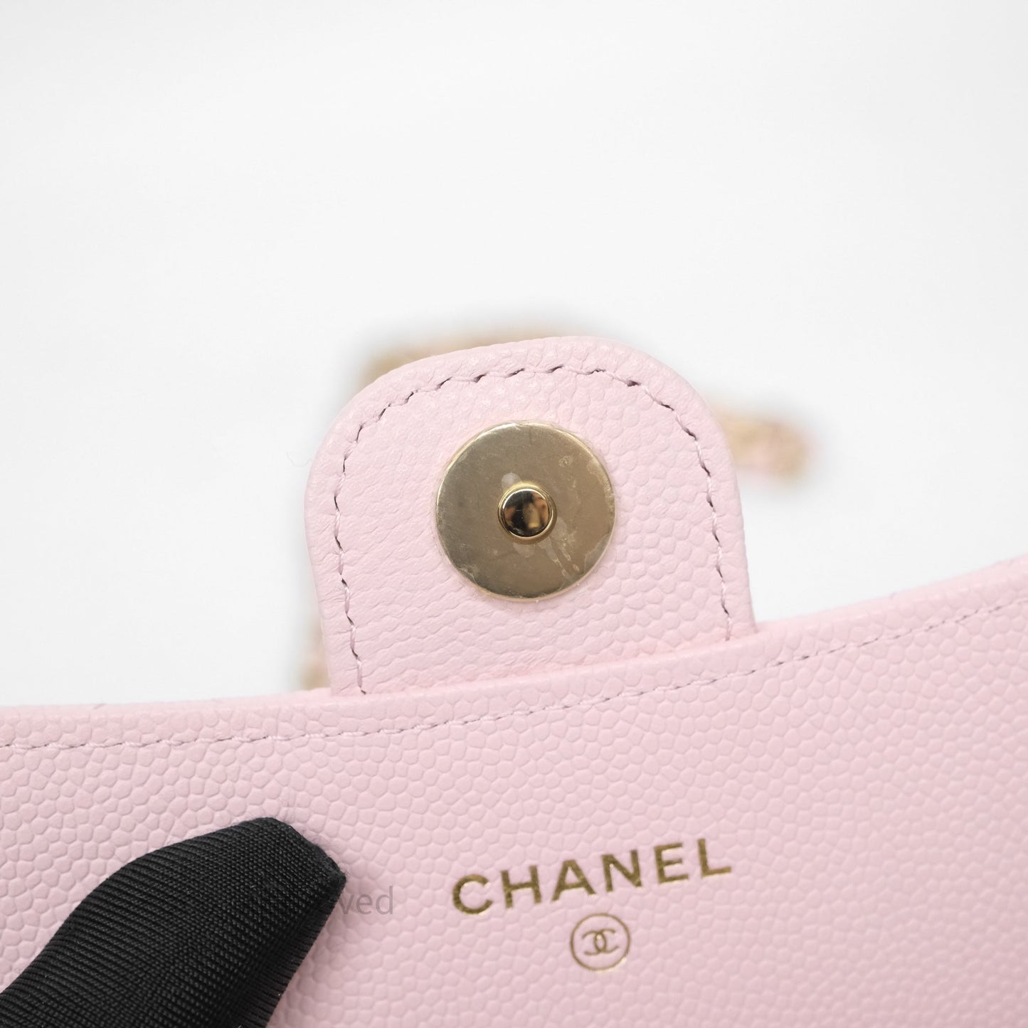 Chanel Mini Clutch With Chain Light Pink Caviar Gold Hardware