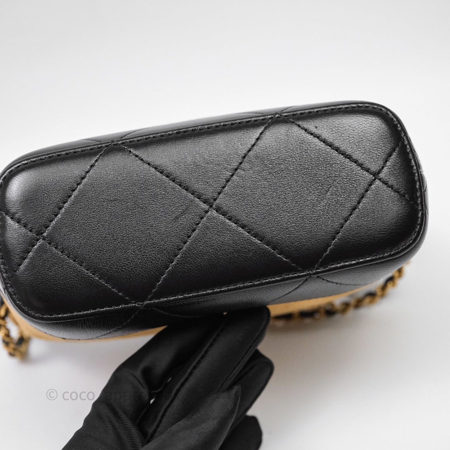 Chanel Hobo with Chain Brown Suede/ Black Calfskin Gold Hardware