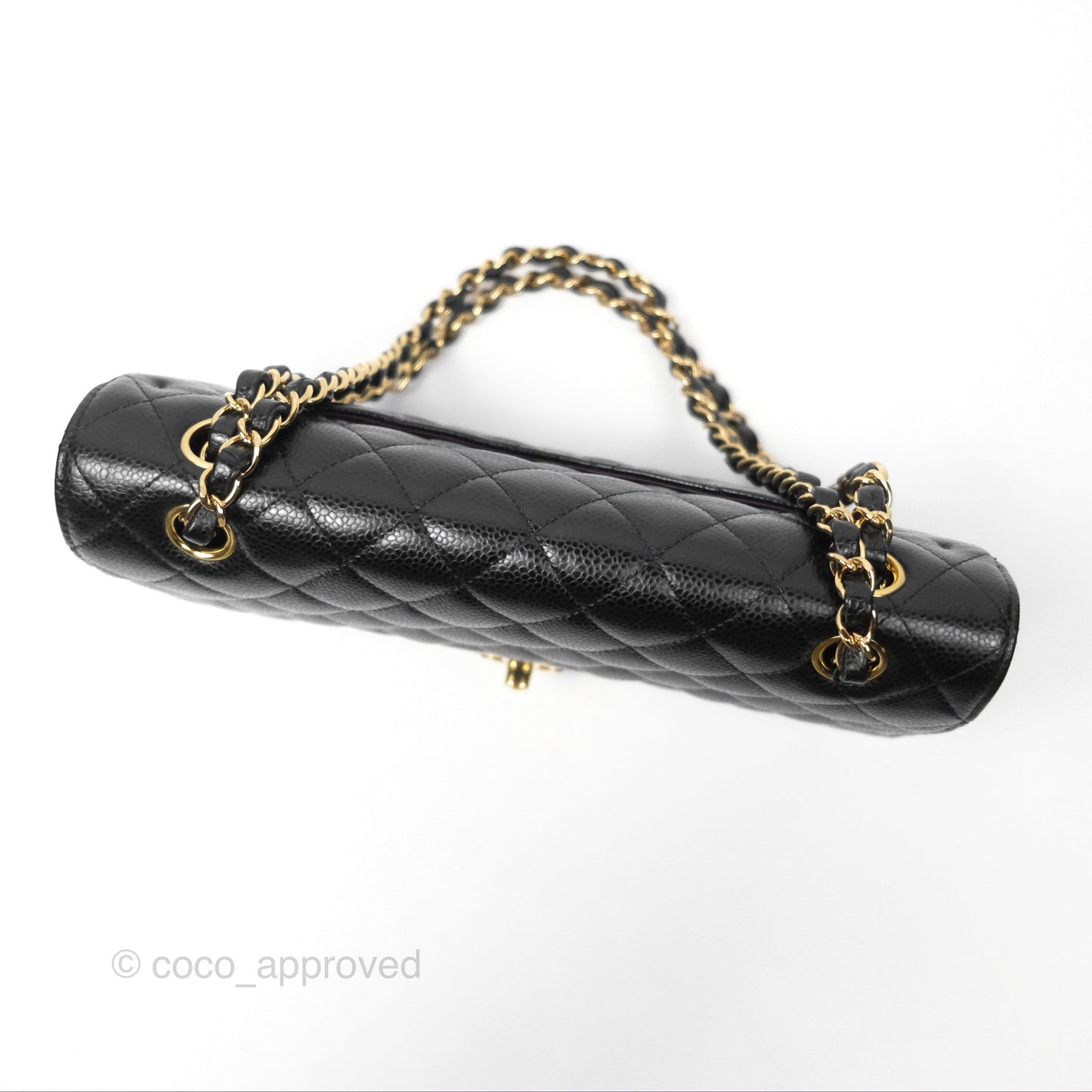 Chanel Classic M/L Medium Flap Quilted Black Caviar Gold Hardware
