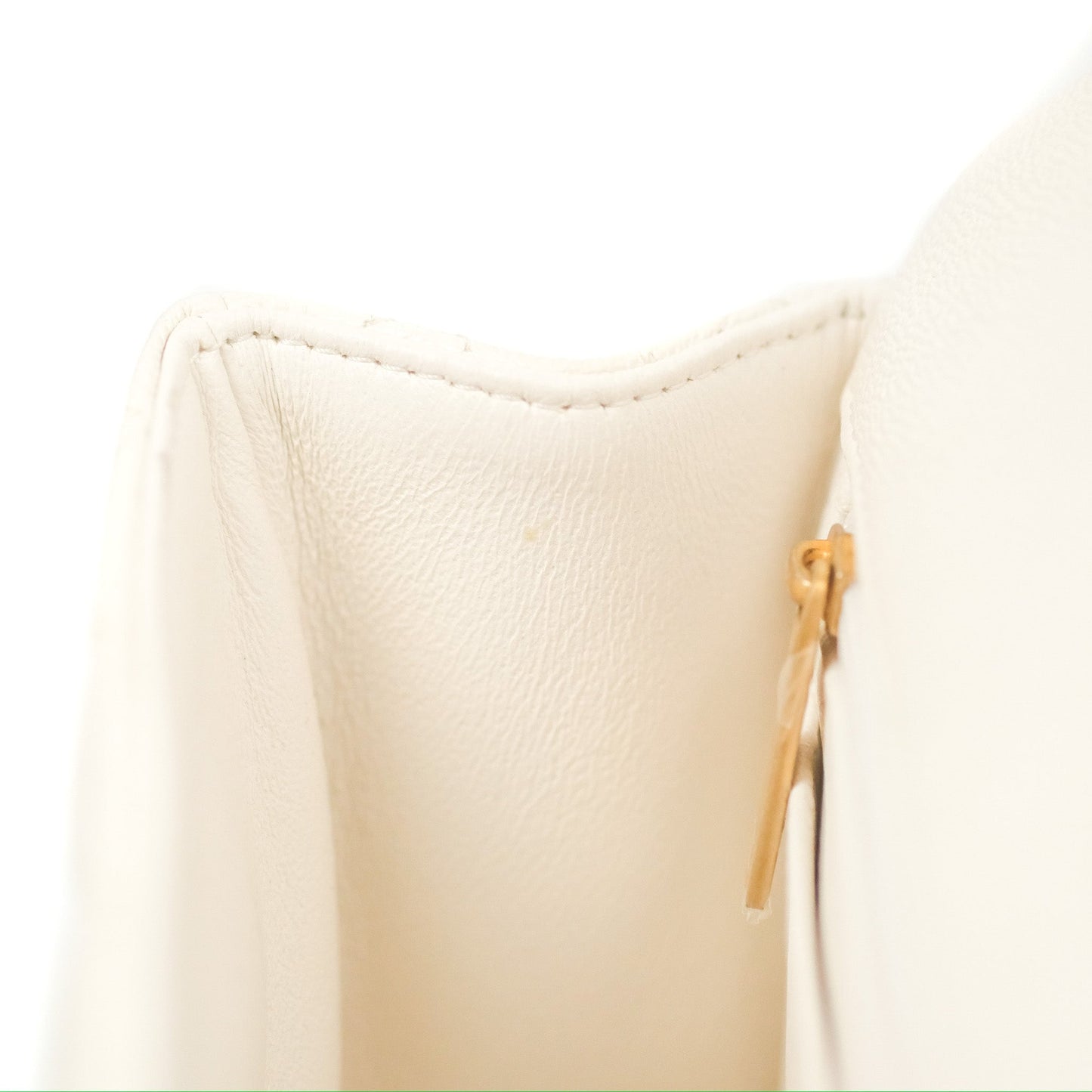 Chanel Top Handle Mini Rectangular Flap Bag White Caviar Gold Hardware