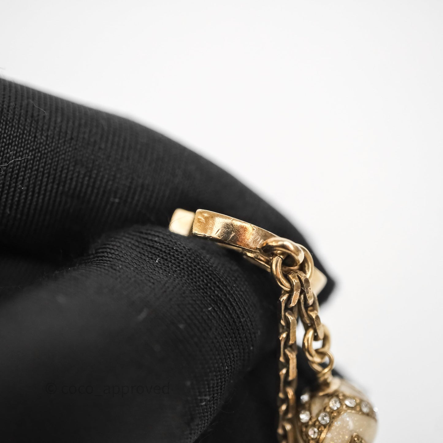Chanel Crystal Star CC Drop Earrings Gold Tone 23K