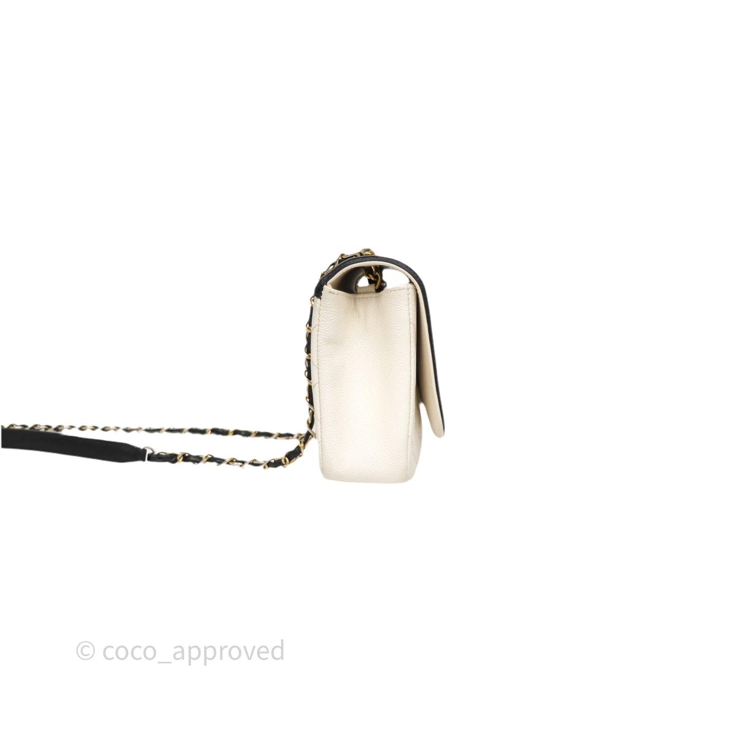 Chanel Quilted Medium CC Filigree Flap White/ Black Caviar