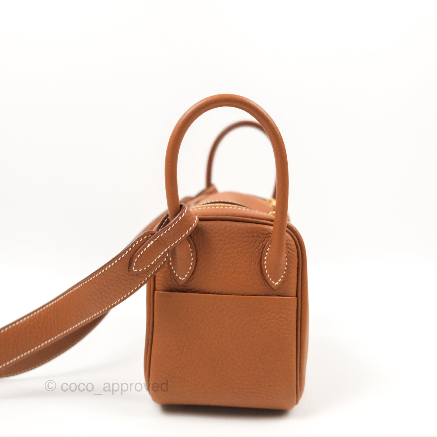 Hermès Mini Lindy 20 Gold Clemence Gold Hardware