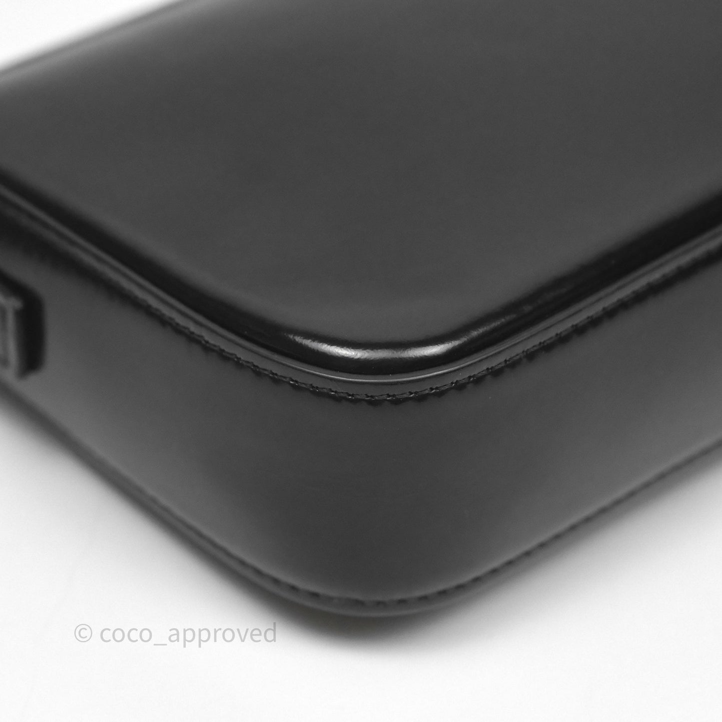 Celine Triomphe Shoulder Bag Black Shiny Calfskin