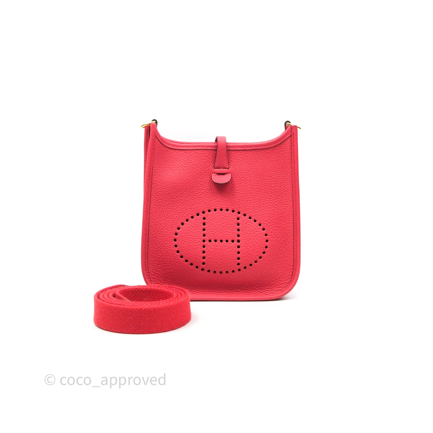Hermès Mini Evelyne 16 Rose Texas 0E Clemence Gold Hardware