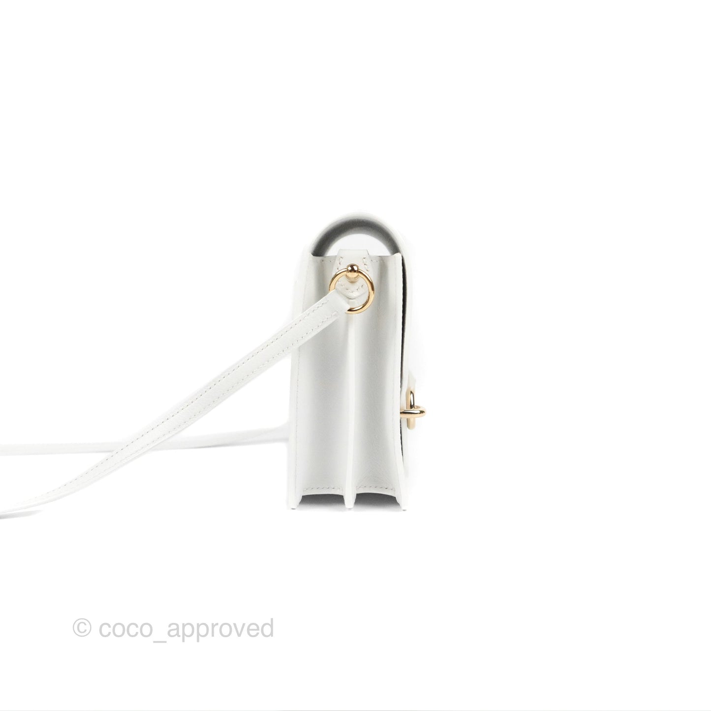 Hermès Roulis Mini 18 New White Evercolor Permabrass Hardware