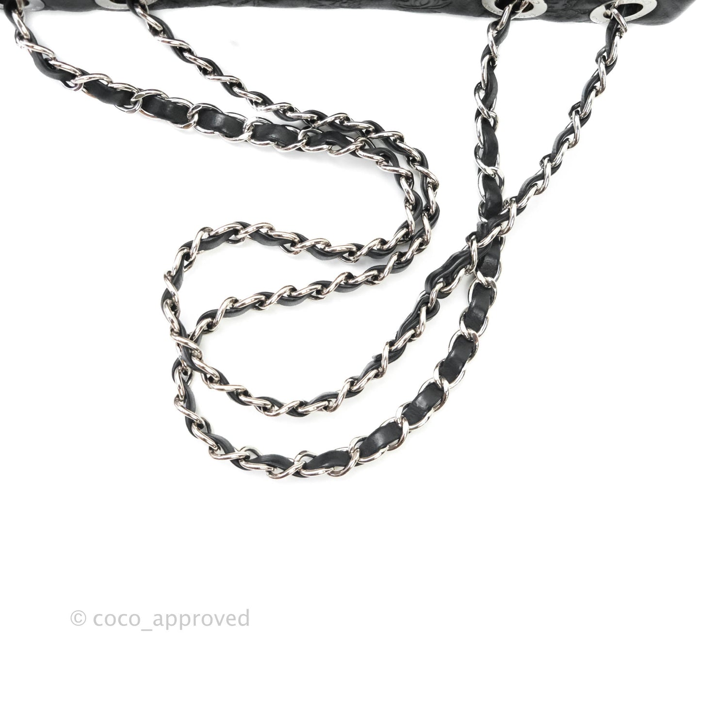 Chanel Small Embroidered Flap Bag Black Silver Hardware