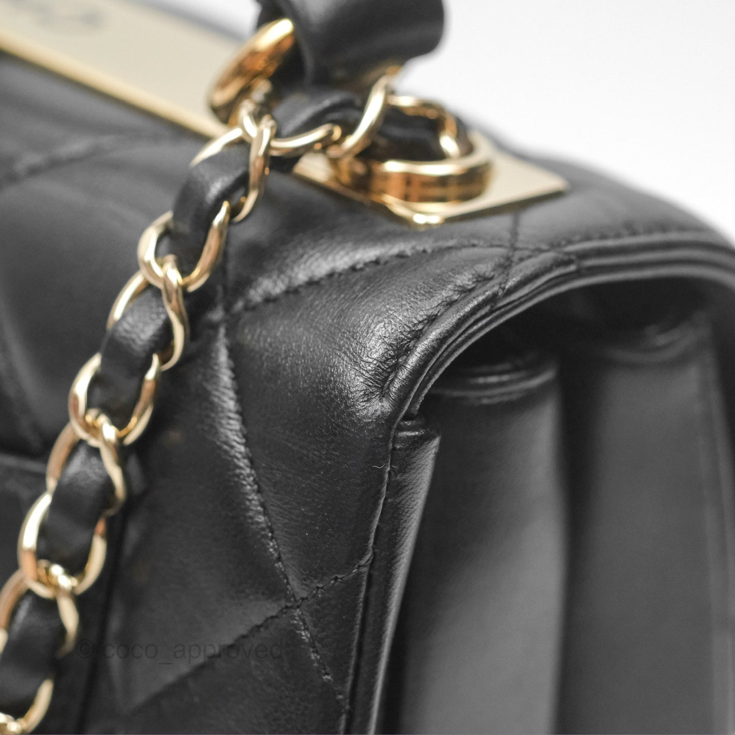 Chanel Small Trendy CC Black Lambskin Gold Hardware