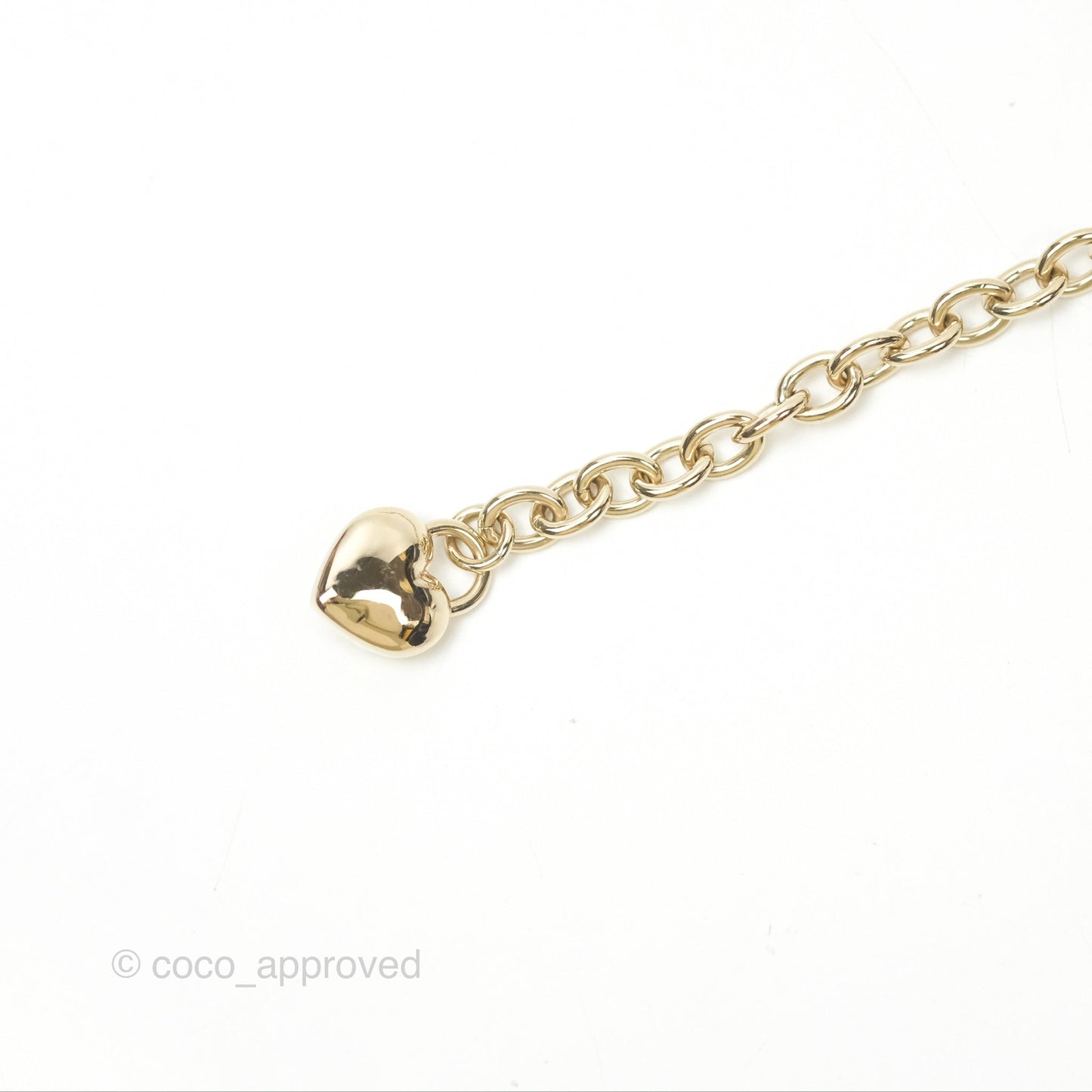 Chanel CC Lock Heart Locket Necklace Gold Tone 22B