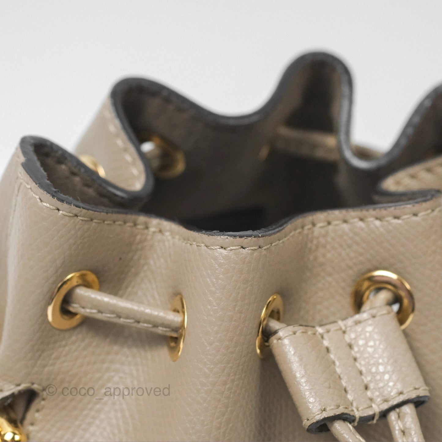 Fendi Mini Mon Tresor Bucket Bag Tortora Grained Calfskin