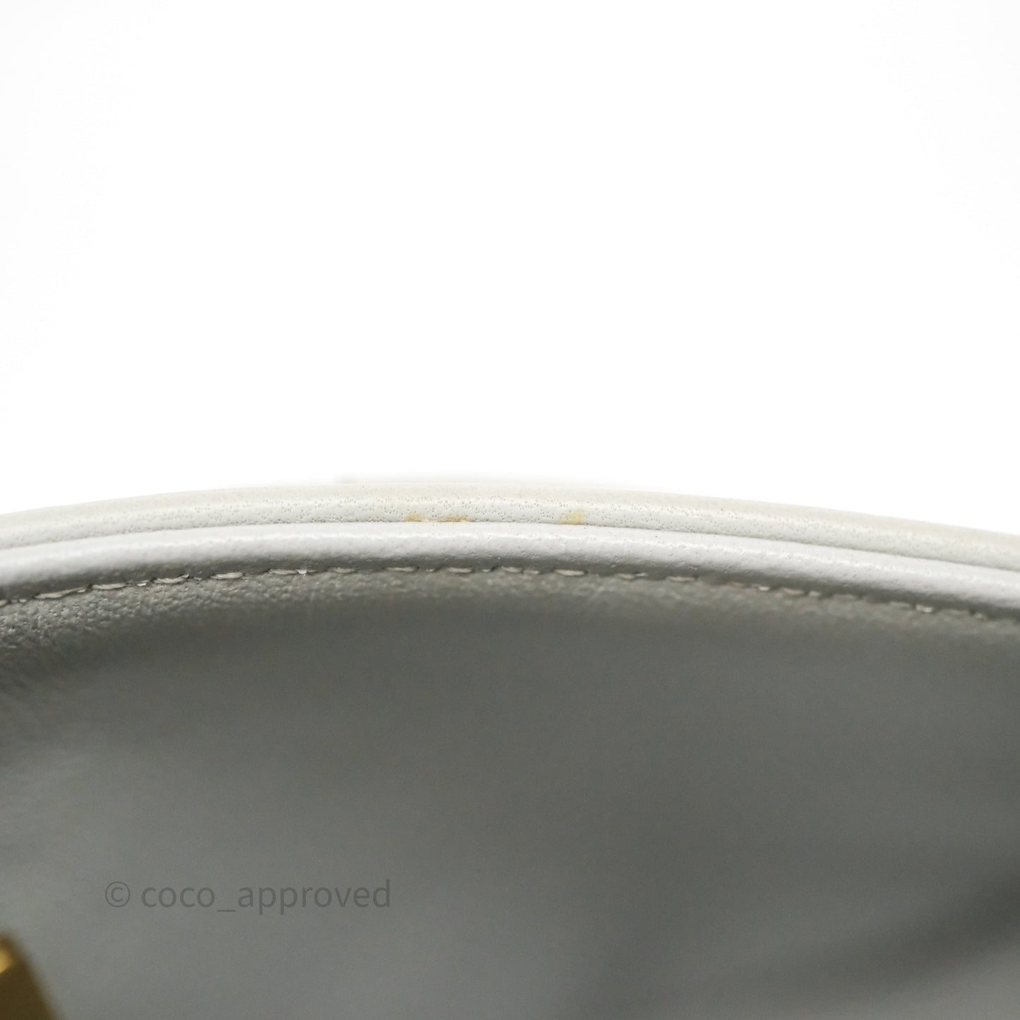 Chanel Small Classic Flap Quilted Grey Lambskin Gold Hardware